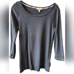 Burberry 3/4 length black knit shirt with signature cuff